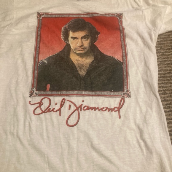 True Vintage Neil Diamond Concert Screen Stars Ringer Tee - Picture 3 of 5
